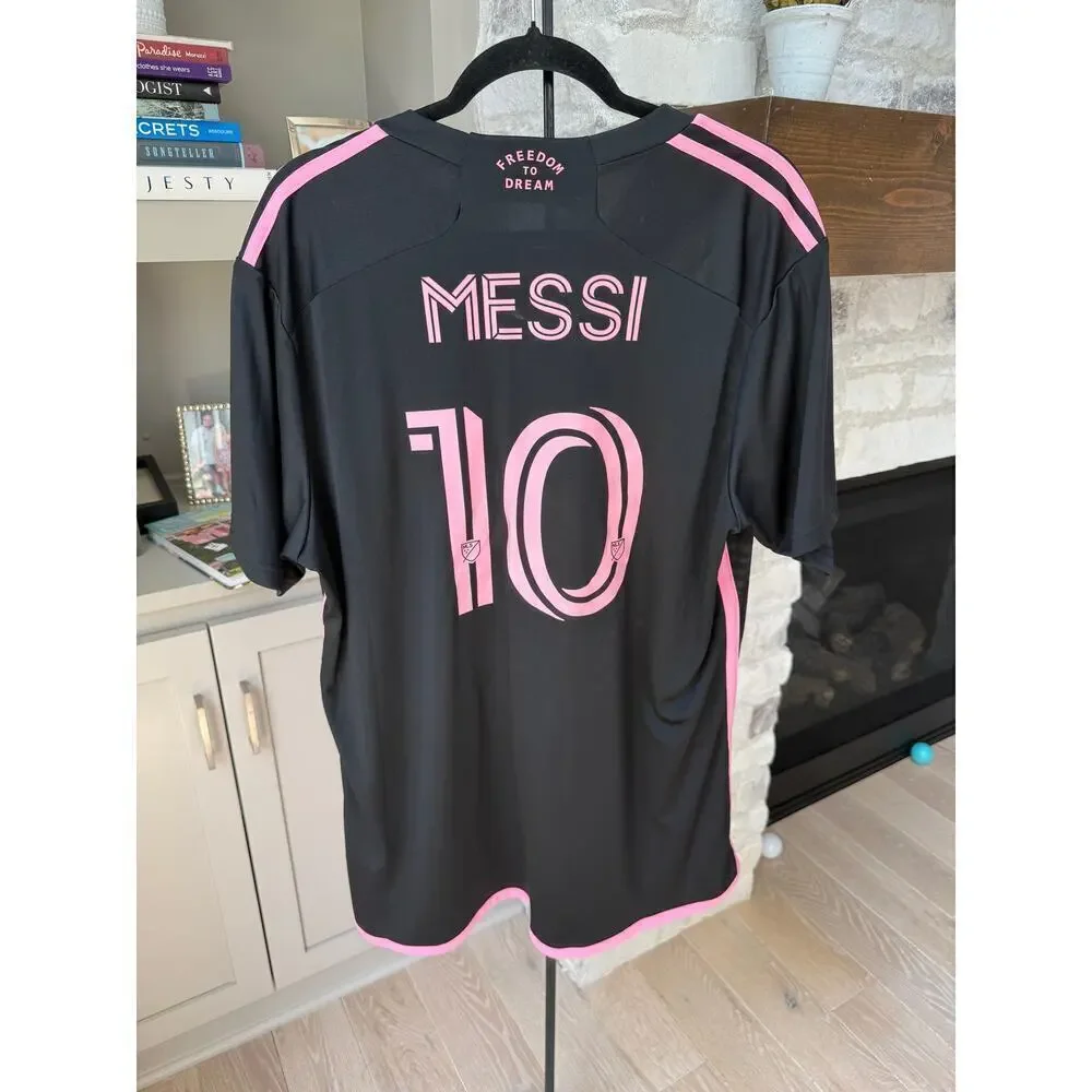 Adidas Men's Black Inter Miami CF 23/24 Messi Away Jersey Size XL